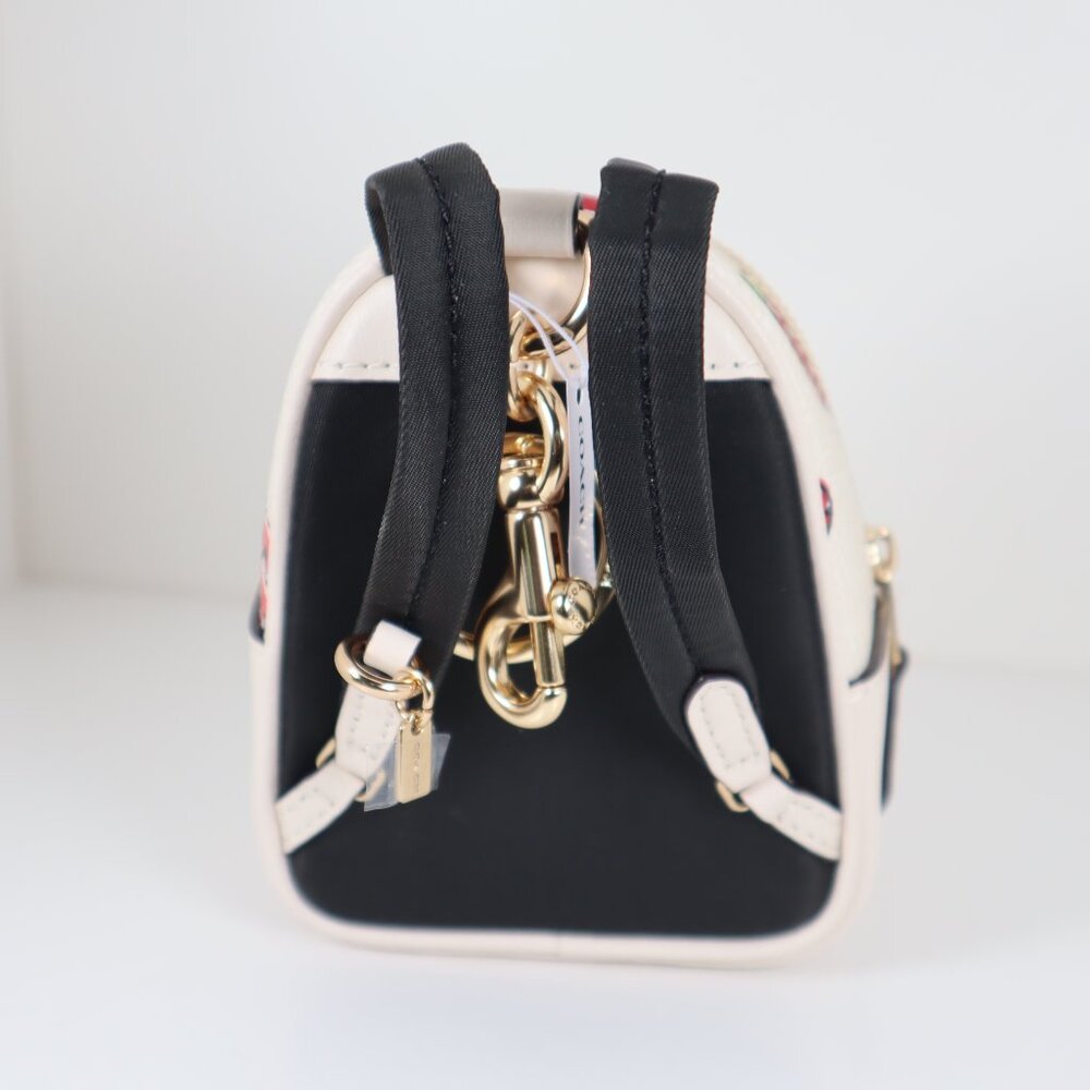Coach Mini Court Backpack Bag Charm with Strawberry Print CAO93 NWT - Picture 5 of 6